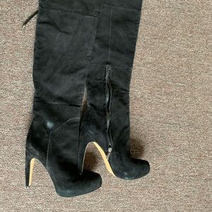 Over the knee black suede Sam Edelman heel boots